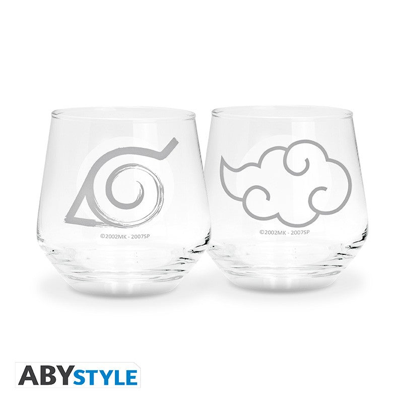 Set de 2 verres Naruto Shippuden Konoha & Akatsuki