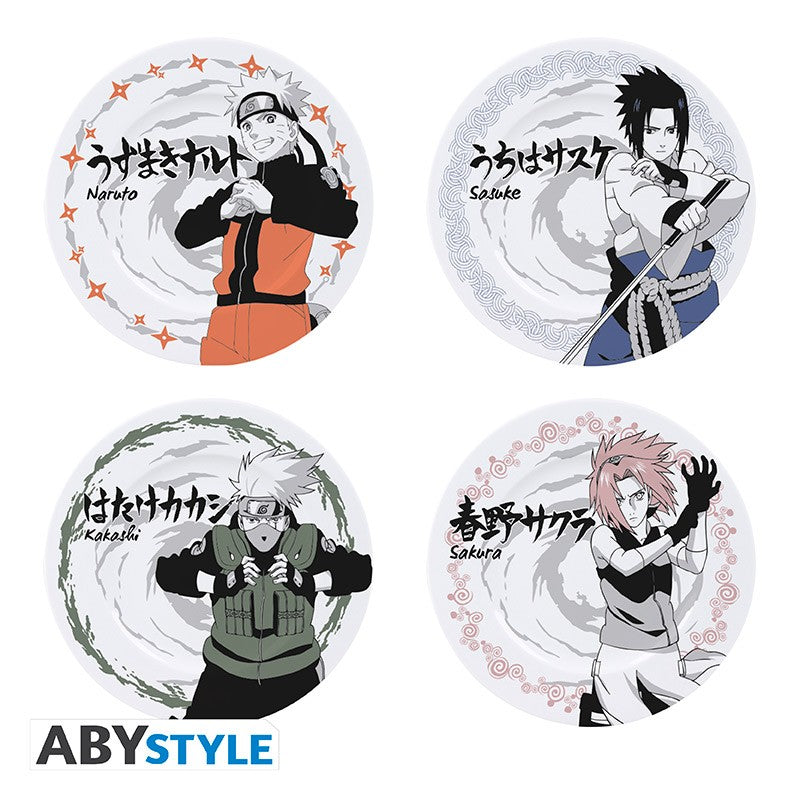 Set de 4 Assiettes Naruto Shippuden Personnages